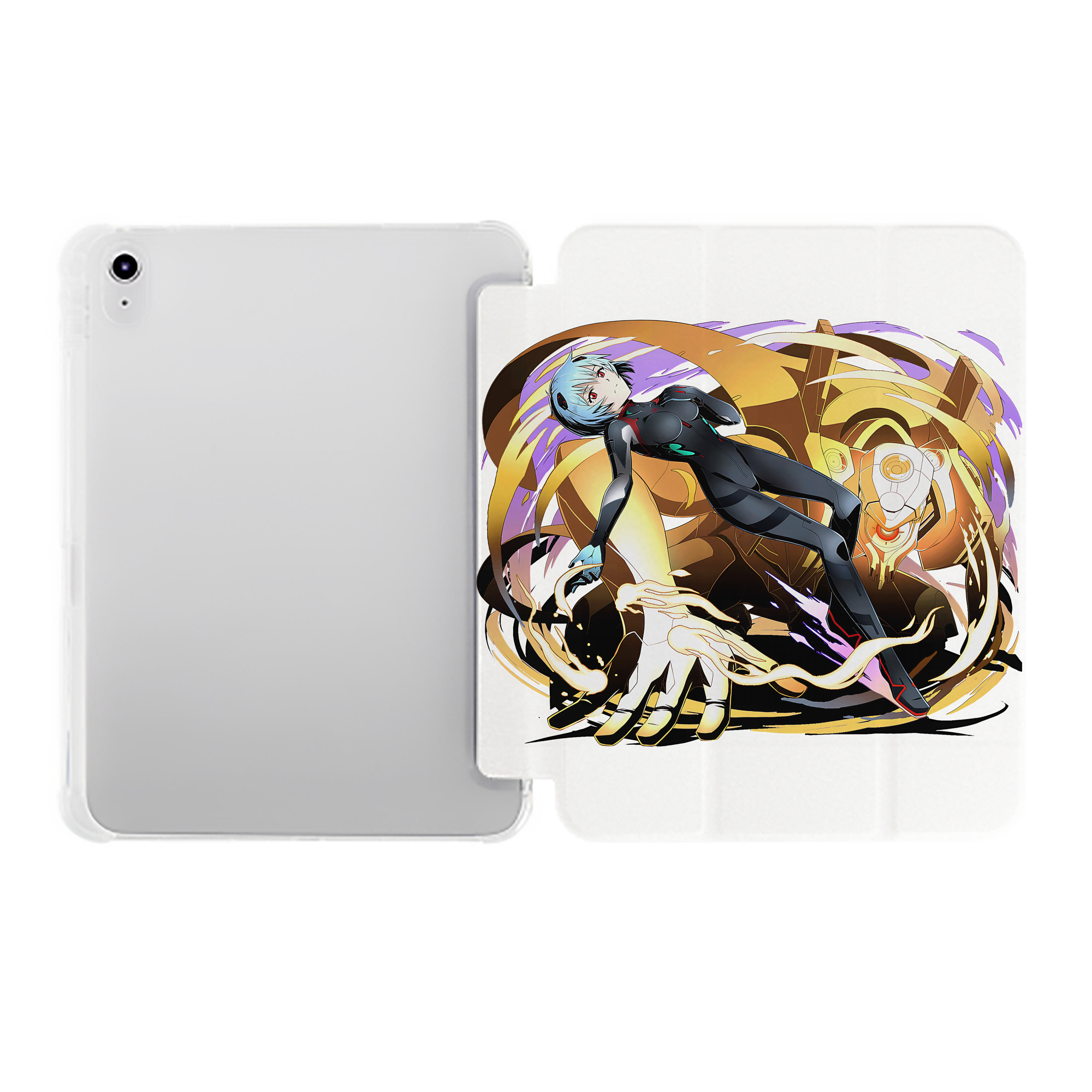 （画像用） EVA 新世紀エヴァンゲリオン IPad ケース ペン収納付き 三つ折りスタンド PUレザー×シリコン 対応機種9.5/10.5/10.9インチ